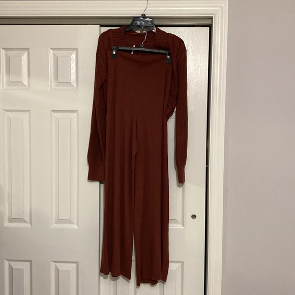 NWT Free People Emile Sweater Set in Cherry Cola - Picture 5 of 6